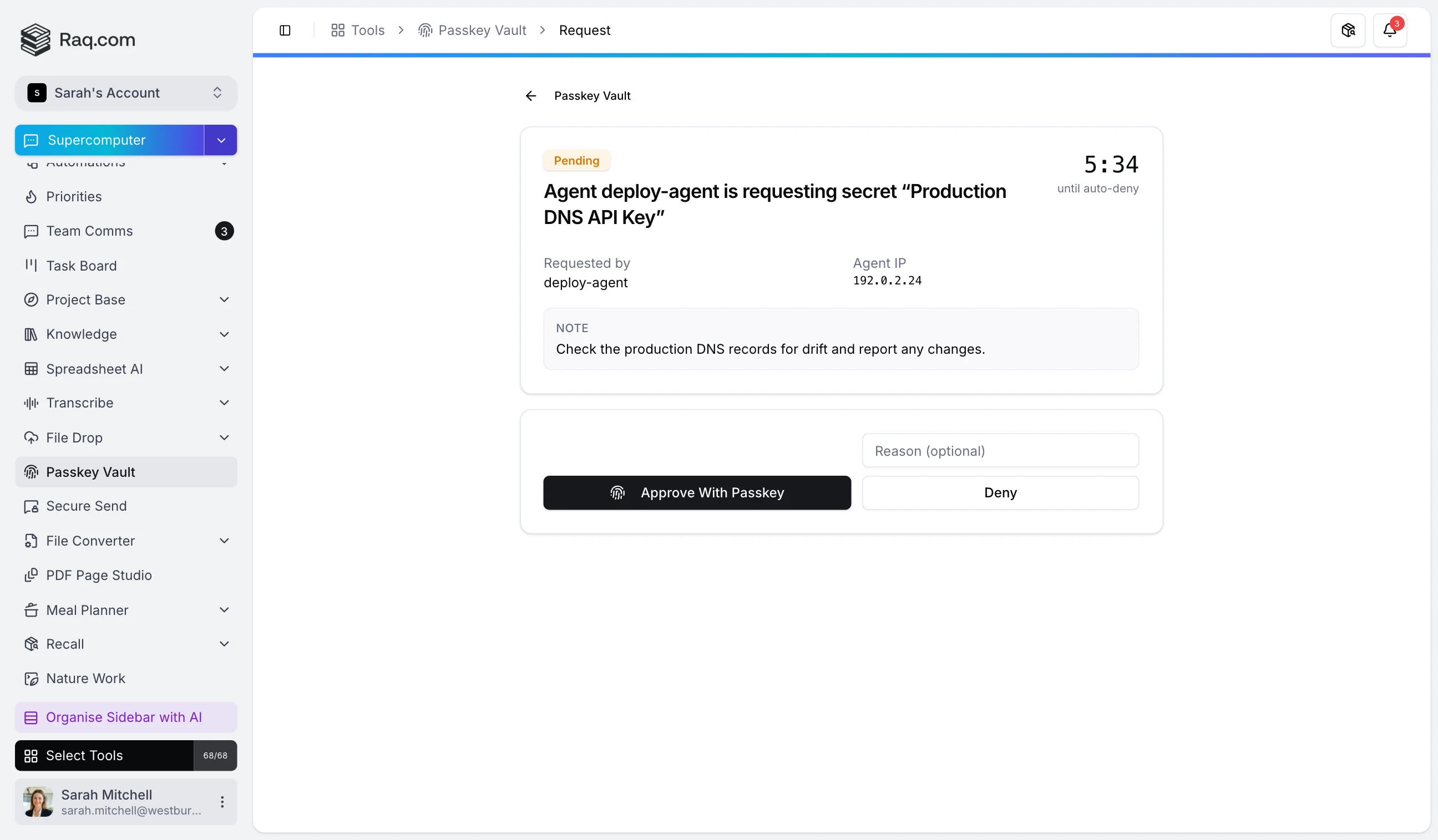 Introducing Passkey Vault in Raq.com